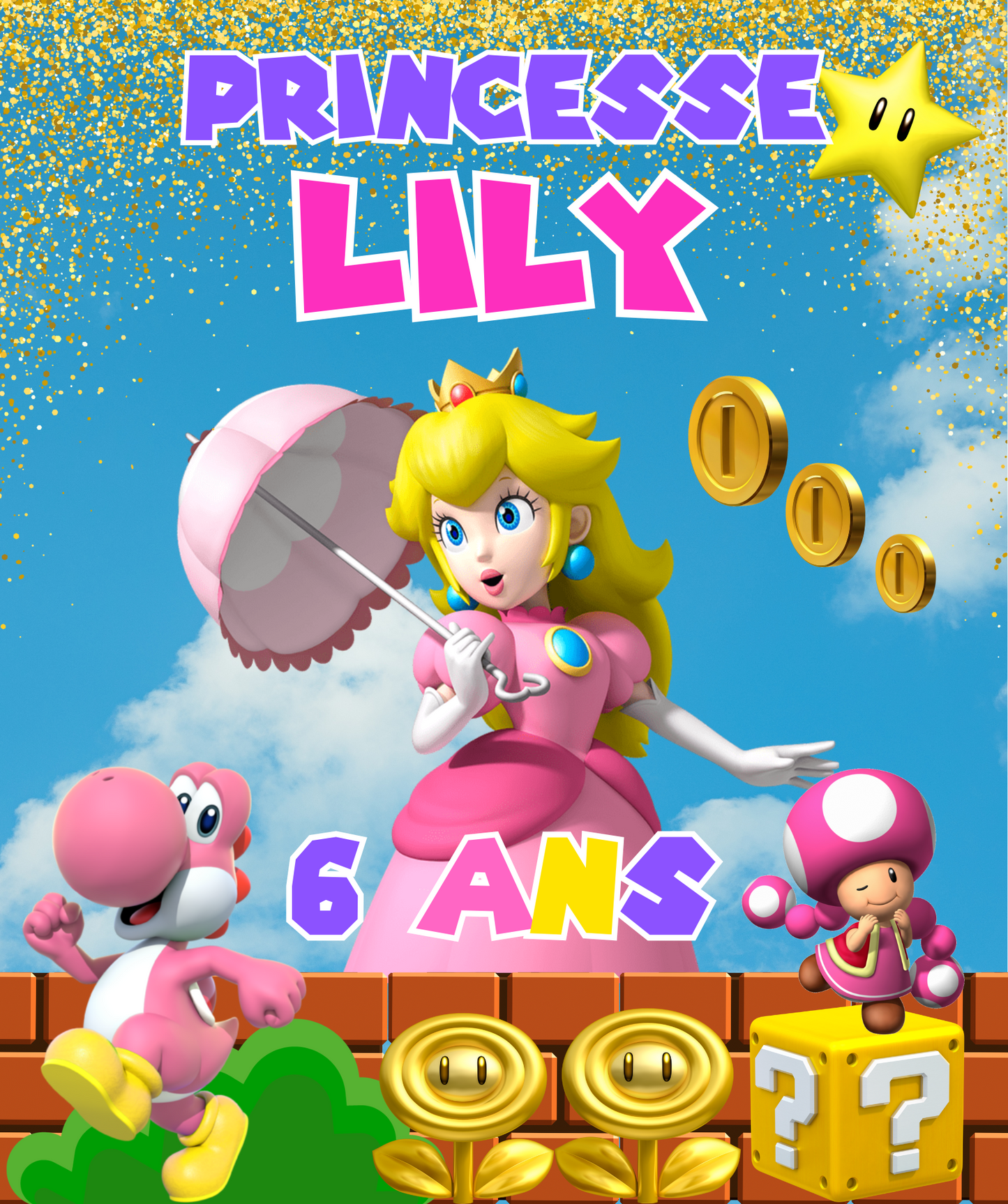 Thème Super Mario -  Peach Rose & Violet