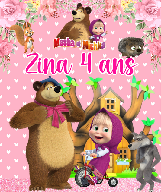 Thème Masha et Michka Rose