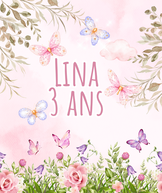 Thème Fleurs & Papillon Rose