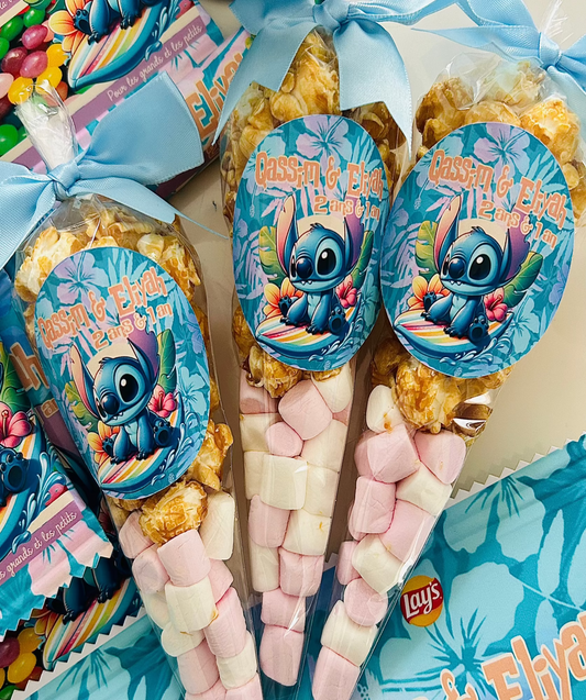 Décoration personnalisée thème stitch anniversaire - bonbon personnalisés thème Stitch papeterie personnalisée