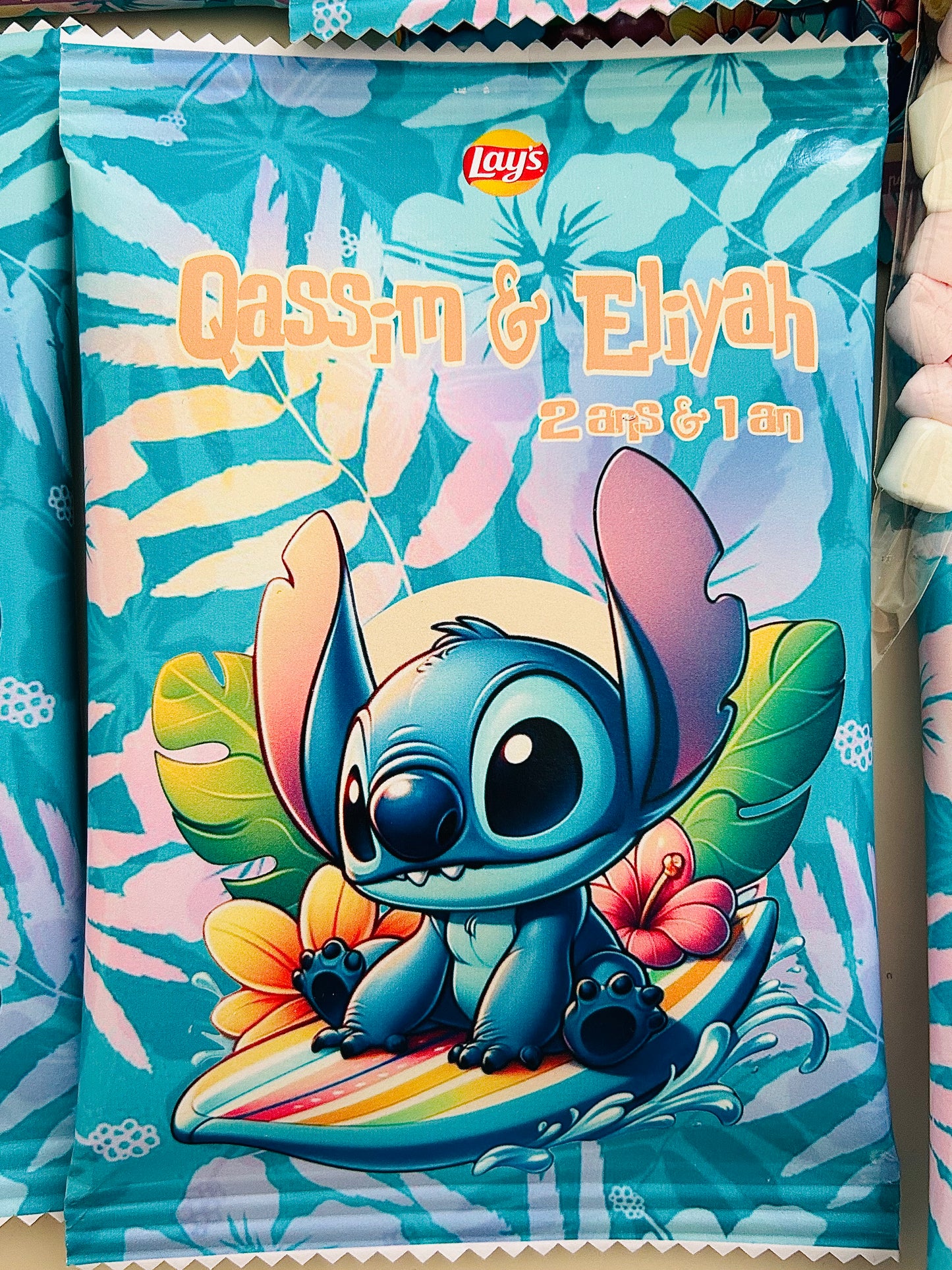 Décoration personnalisée thème stitch anniversaire - bonbon personnalisés thème Stitch papeterie personnalisée