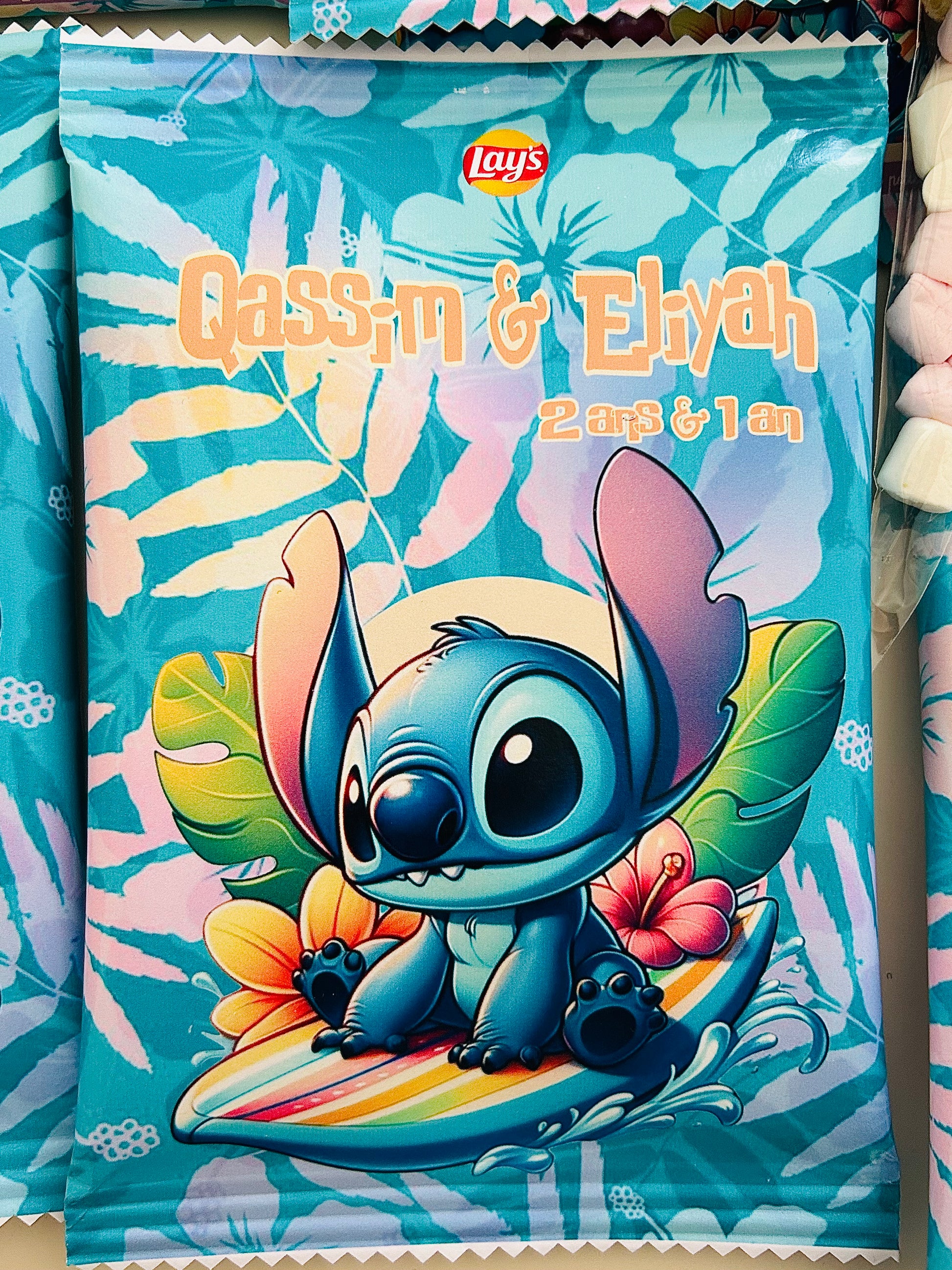 Décoration personnalisée thème stitch anniversaire - bonbon personnalisés thème Stitch papeterie personnalisée