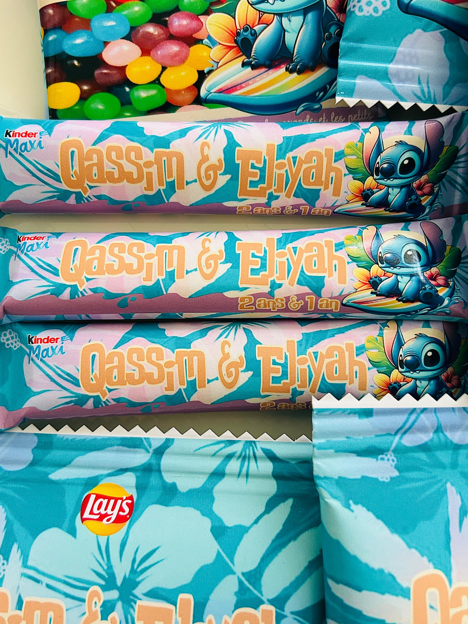 Décoration personnalisée thème stitch anniversaire - bonbon personnalisés thème Stitch papeterie personnalisée