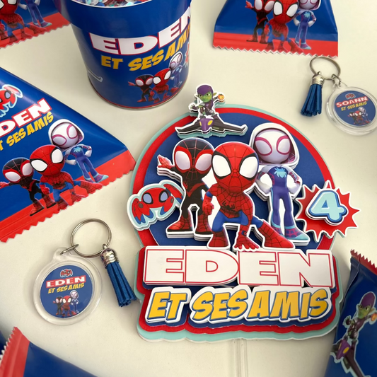 Cake Topper 3D Thème Spidey et ses amis