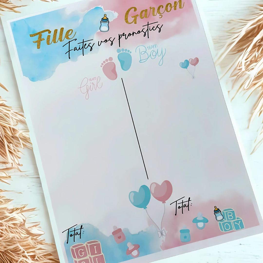 Affiche Pronostics Gender Reveal