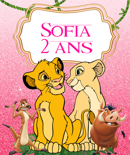 Thème Le Roi Lion-  Nala & Simba Rose
