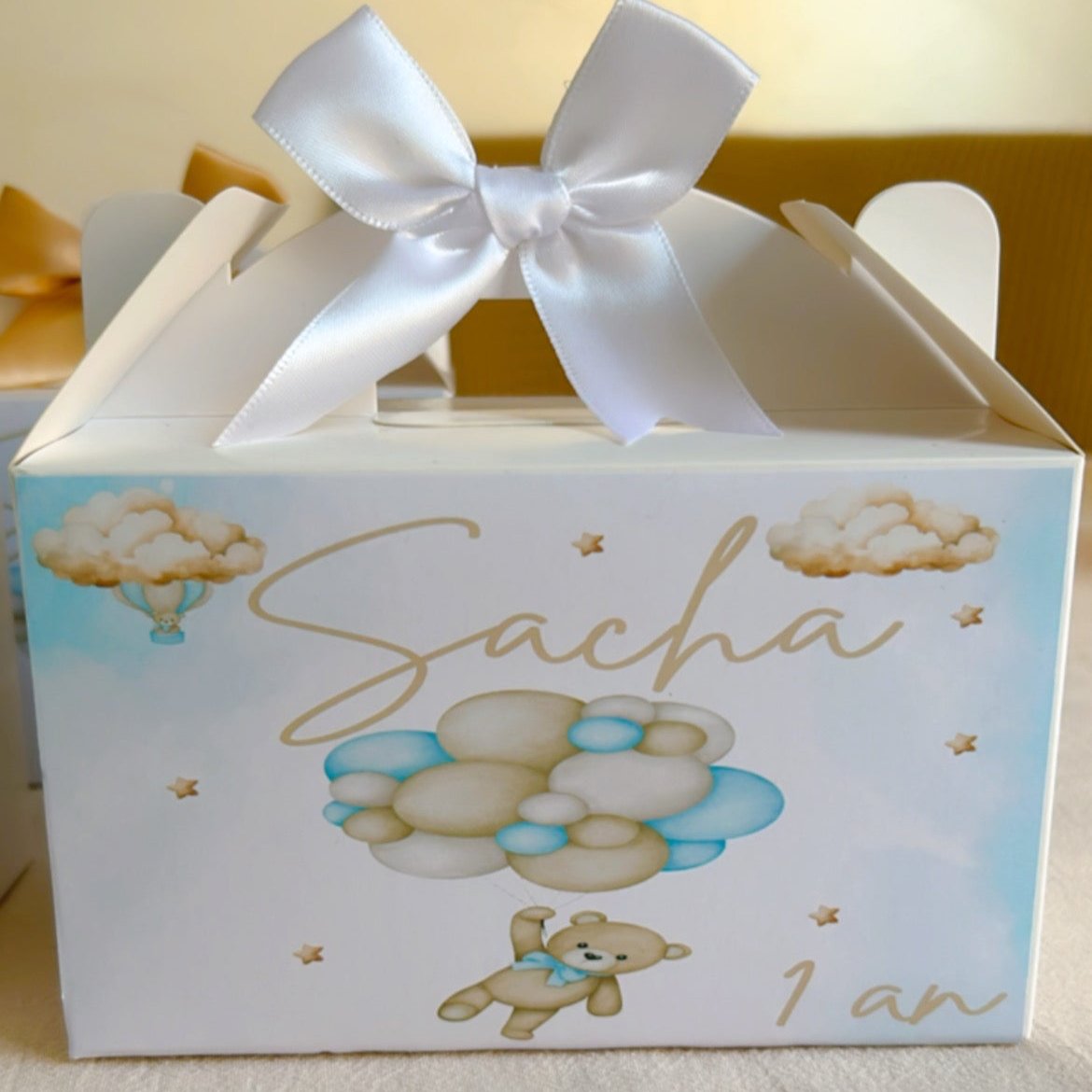 Boîte cadeau Personnalisée pour Anniversaire, Baptême, Baby Shower...