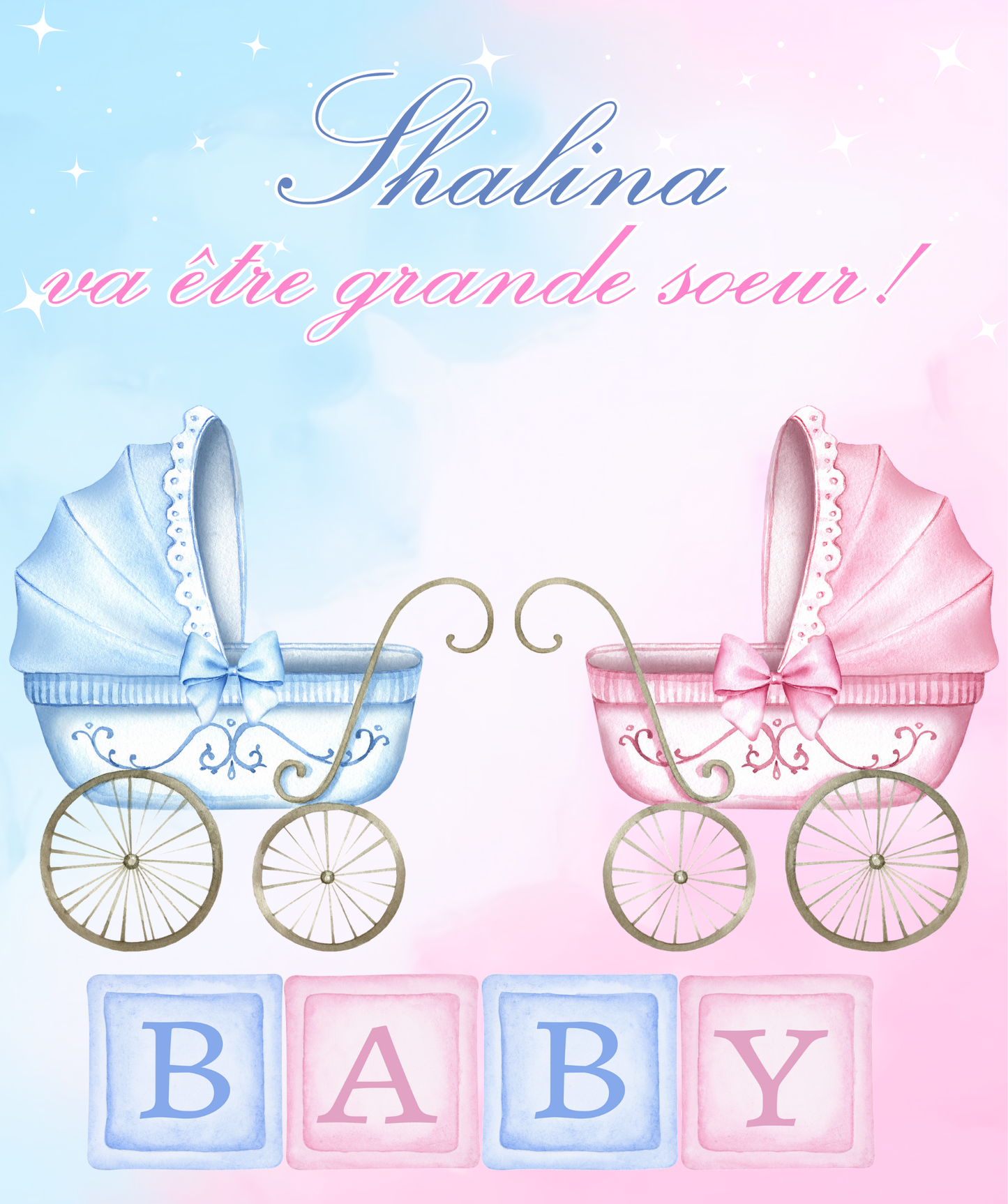 Thème Baby is Coming Rose & Bleu
