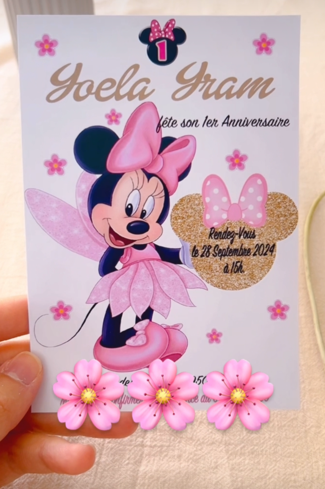 invitation minnie personnalisée anniversaire