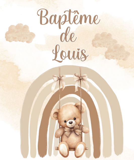 Thème Baptême Ourson Beige
